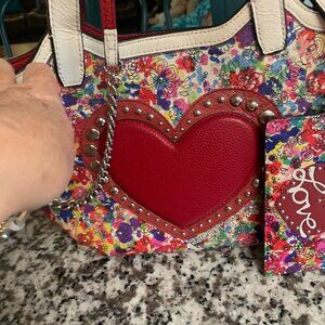 Brighton Fashionista LOVE Leather Bag and Matching Credit Card Wallet